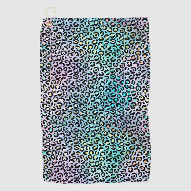 The Iridescent Leopard Series Design 8 Golfhandtuch (Vorderseite)