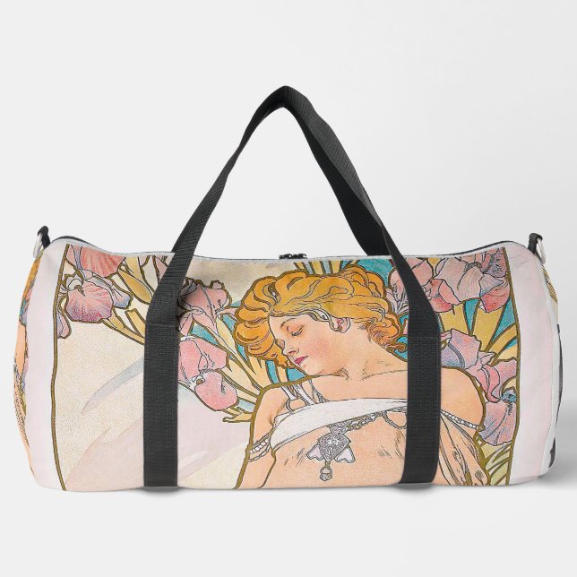 The Iris (1897) von Alphonse Mucha Duffle Bag (Vorderseite)
