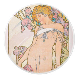 The Iris (1897) von Alphonse Mucha Keramikknauf
