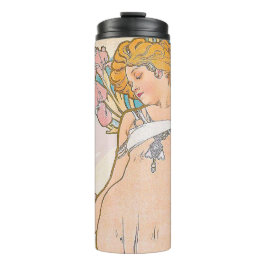The Iris (1897) von Alphonse Mucha Thermosbecher