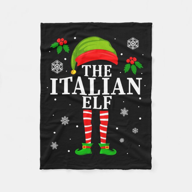The Italian Elf Family Matching Christmas Pajama L Fleecedecke (Vorderseite)