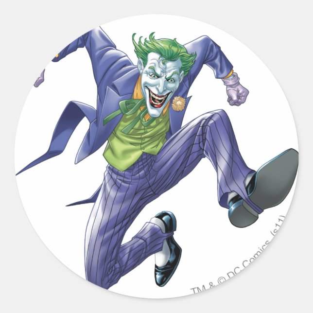 The Joker Jumps Runder Aufkleber (Vorderseite)