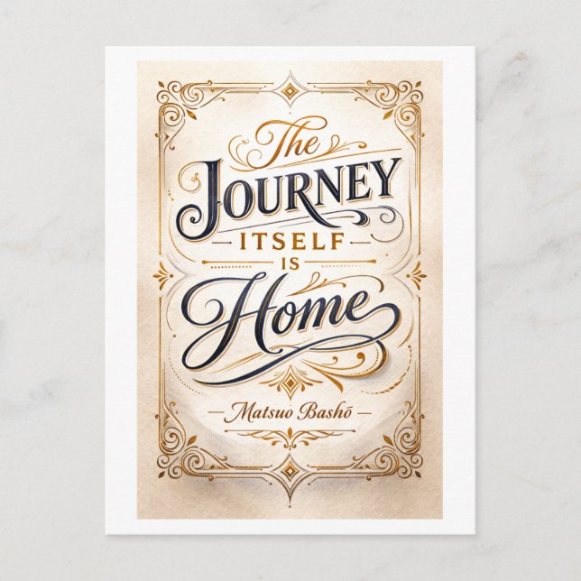 "The Journey Itself Is Home" Basho Postkarte (Vorderseite)