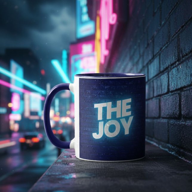 The Joy Typography Wall Brick Pattern Two-Tone Mug (Créateur téléchargé)