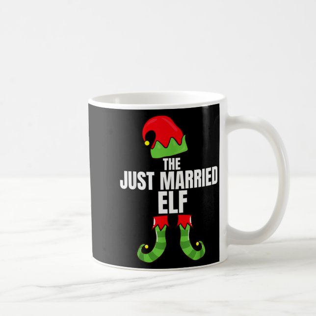 The Just Married Elf Matching Family Christmas Gro Kaffeetasse (Rechts)