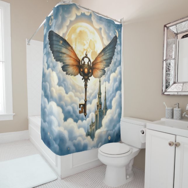 The Key of Eternity – Steampunk Wings  Duschvorhang (Beispiel)