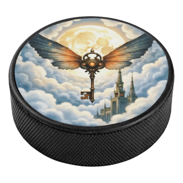 The Key of Eternity – Steampunk Wings  Eishockey Puck (3/4)