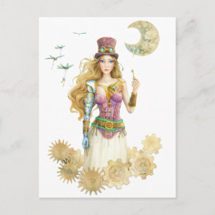 "The Key" Steampunk Girl by Schotte Howden Postkarte