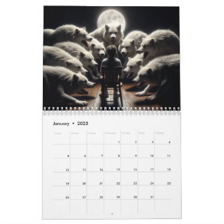 The Kid & Wolves: ein Fantasy-Kunstwerk Kalender 2