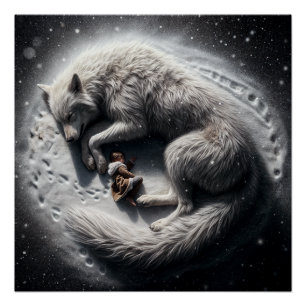 The Kid & Wolves : une affiche d'art imaginaire