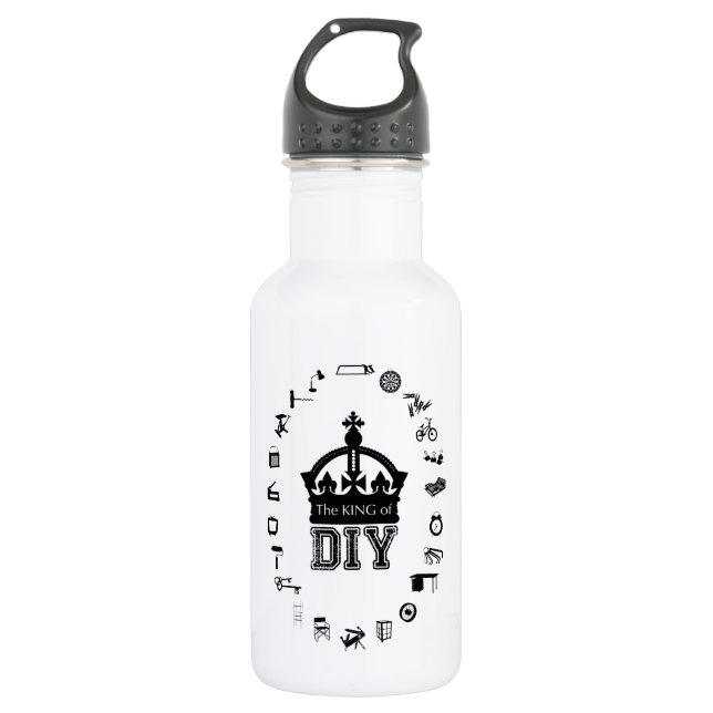 The King of DIY Black Letters Liberty Bottle Edelstahlflasche (Vorderseite)