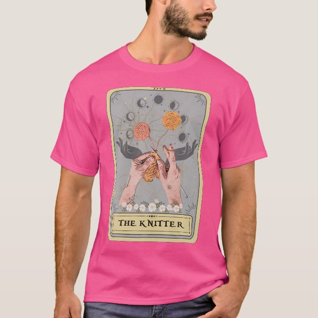 The Knitter Tarot Card  Knitting Yarn Craft T-Shirt (Vorderseite)