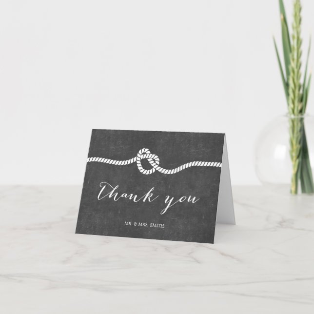 The Knot Chalkboard Wedding Danke (Vorderseite)