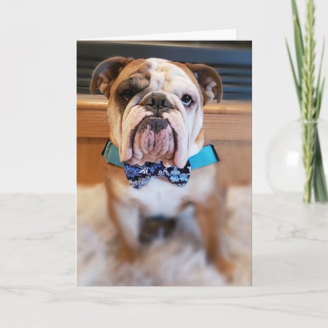 Thé La Carte de Noël Joyeux Bulldog (Devant)