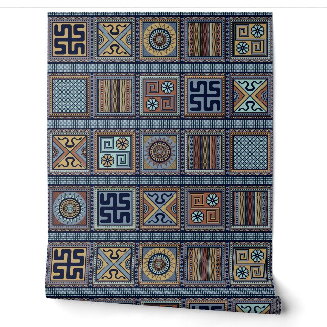 The Labyrinth of Larth: Archaic Etruscan Symbols Tapete (Abrollen)
