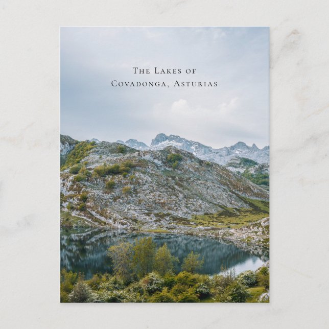 The Lakes of Covadonga, Asturias, Spain travel Postkarte (Vorderseite)