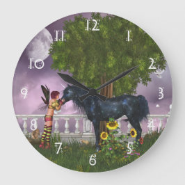 The Last Black Unicorn Wall Clock Große Wanduhr