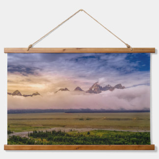 The Last Light at the Tetons Wandteppich Mit Holzrahmen
