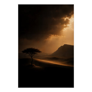 The Last Light Desert Landscape Poster