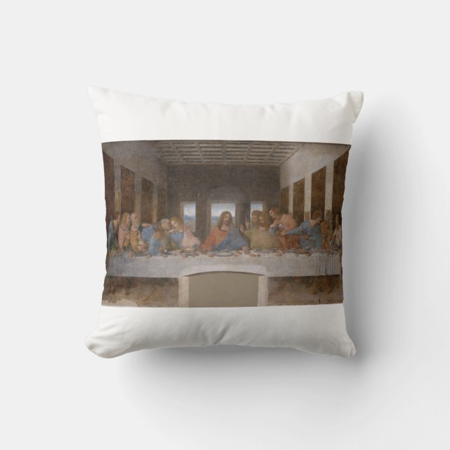 The Last Supper 1495 1498 by Leonardo da Vinci Kissen (Vorderseite)