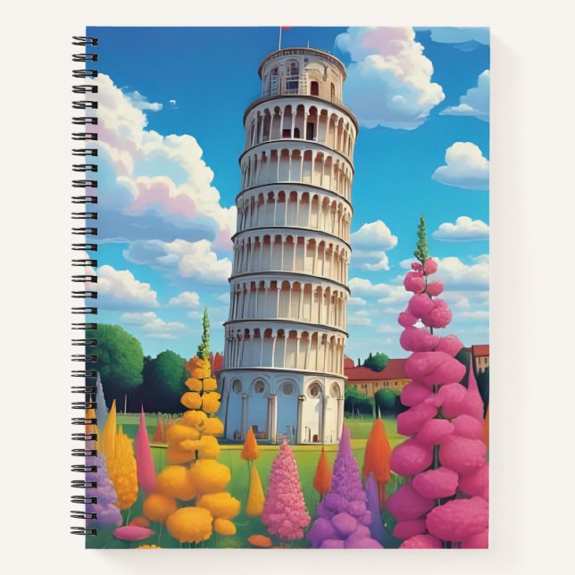 The Leaning Tower of Pisa in Spring Notizbuch (Vorderseite)
