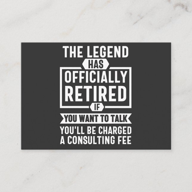 the legend Has Officially Retired Visitenkarte (Vorderseite)