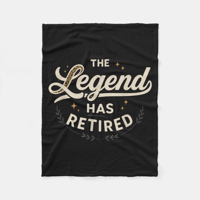 The Legend Has Retired Vintage Script  Fleecedecke (Vorderseite)