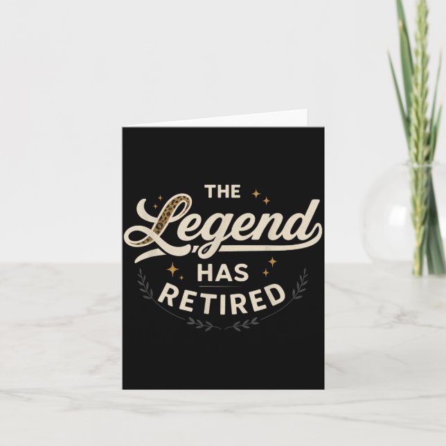 The Legend Has Retired Vintage Script  Karte (Vorderseite)