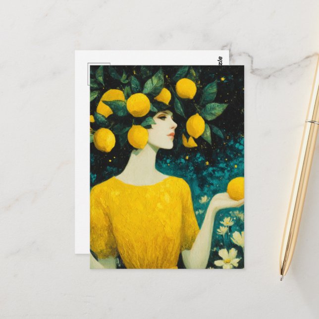 The Lemon Goddess Postkarte (Vorderseite/Rückseite Beispiel)