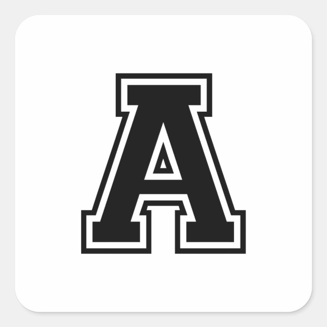 The Letter A Quadratischer Aufkleber (Vorderseite)