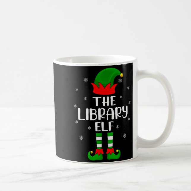 The Library Elf Christmas Party Matching Family Xm Kaffeetasse (Rechts)
