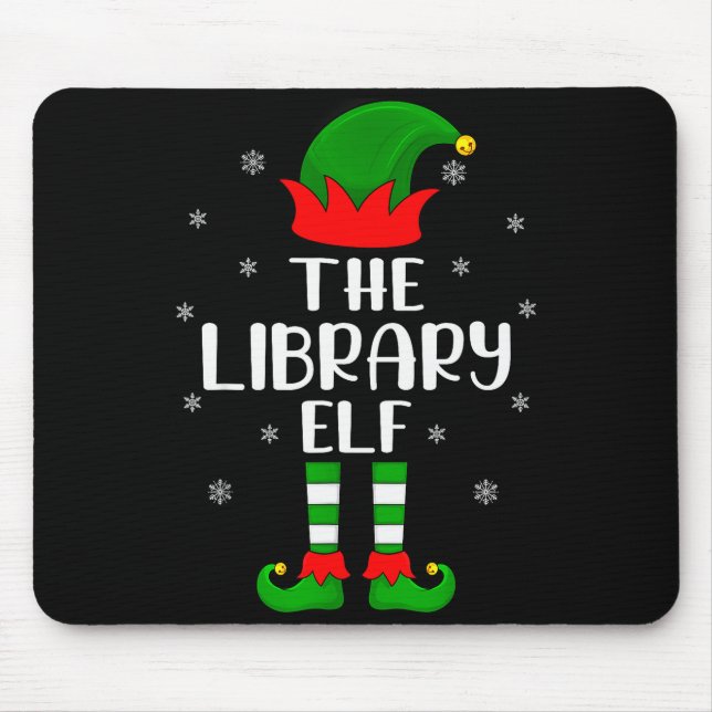 The Library Elf Christmas Party Matching Family Xm Mousepad (Vorne)