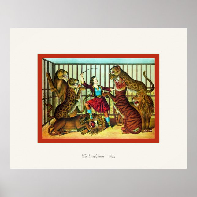 The Lion Queen ~1874 ~ Vintage Kunstdrucke Poster (Vorne)