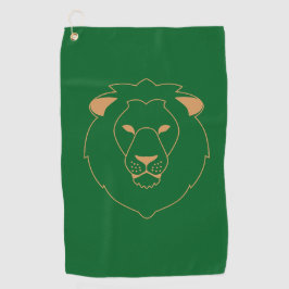 The Lion's Gaze: Golden Contour Golfhandtuch