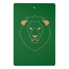 The Lion's Gaze: Golden Contour Mini Klemmbrett