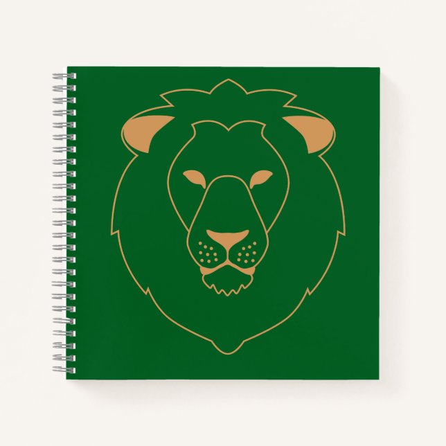 The Lion's Gaze: Golden Contour Notizbuch (Vorderseite)