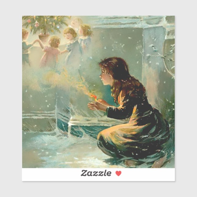 "The Little Match Girl" by E S Hardy Aufkleber (Blatt)
