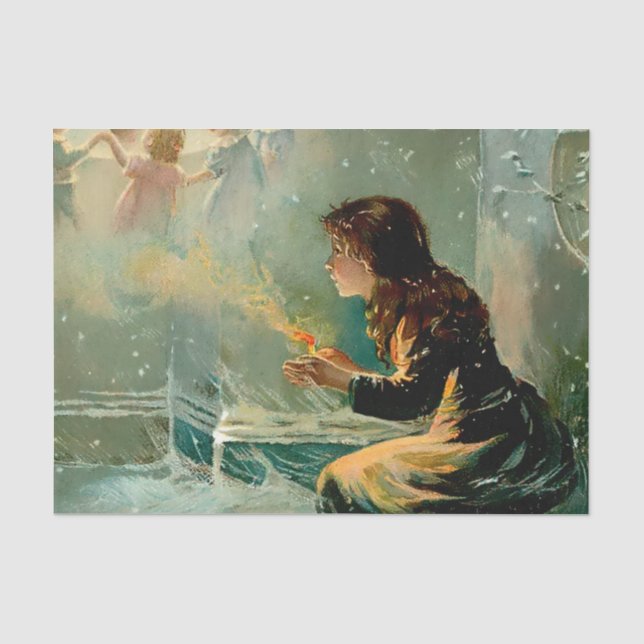 "The Little Match Girl" von E S Hardy Seidenpapier (Vorderseite)