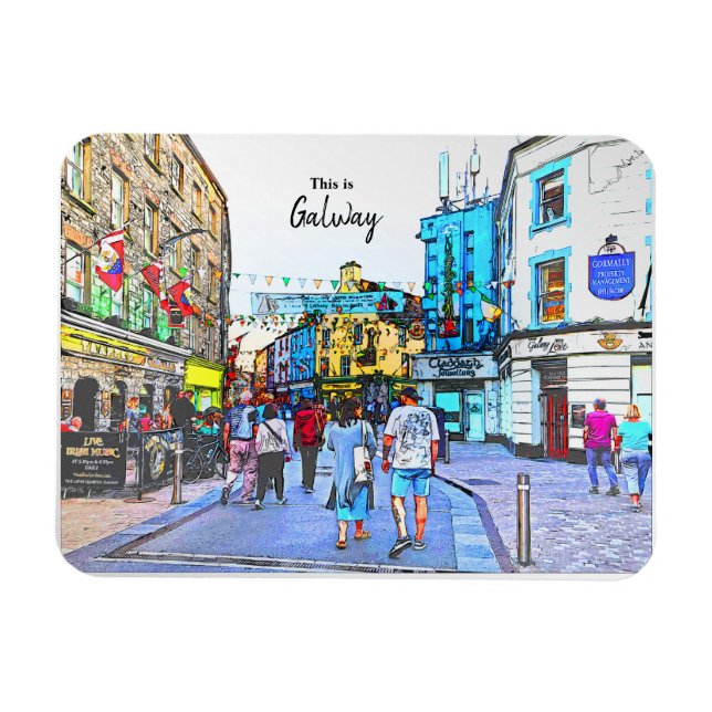 The Lively town of Galway-Ireland Magnet (Horizontal)