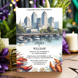 The Lobster Beach Ocean Summer New Orleans Wedding Einladung