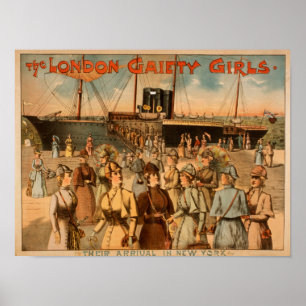 The London Gaiety Girls "Arrival to New York" Poster
