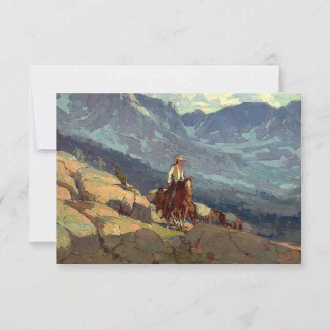 "The Lone Packer" Western Art von Edgar Payne Dankeskarte (Vorderseite)
