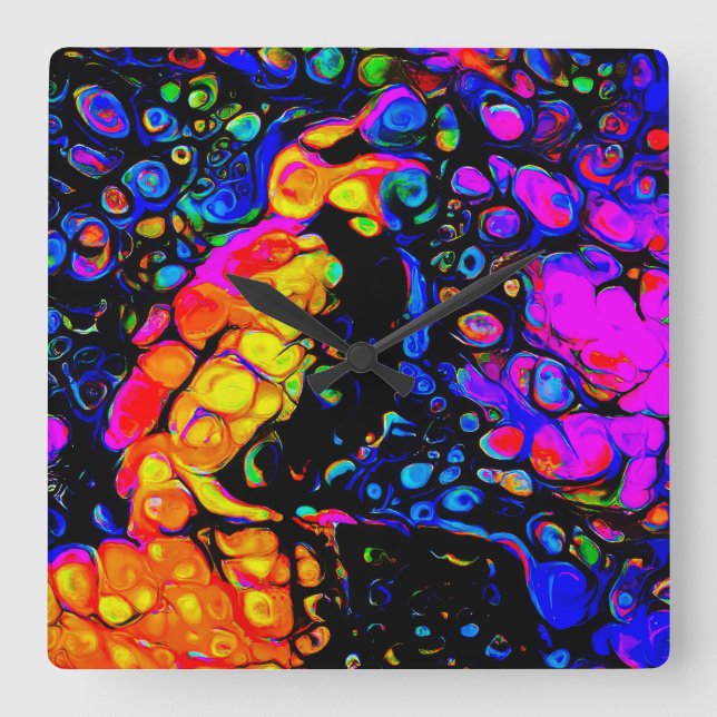 The Lonely Bird 4: Liquid Art Style Quadratische Wanduhr (Vorderseite)