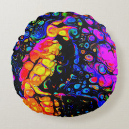 The Lonely Bird 4: Liquid Art Style Rundes Kissen