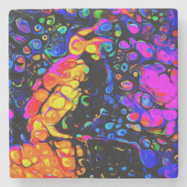 The Lonely Bird 4: Liquid Art Style Steinuntersetzer