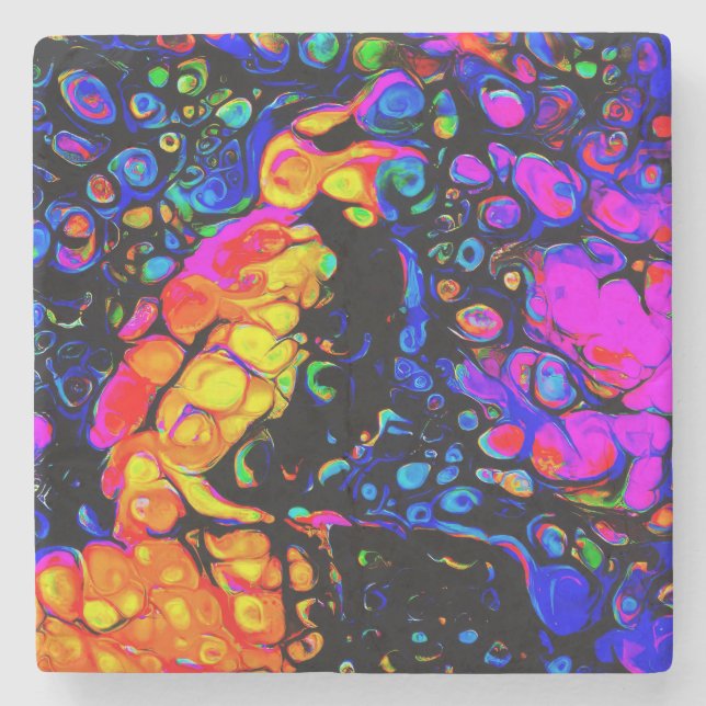 The Lonely Bird 4: Liquid Art Style Steinuntersetzer (Vorderseite)