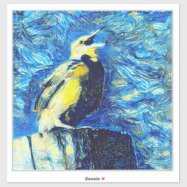 The Lonely Bird VanGogh Style Aufkleber