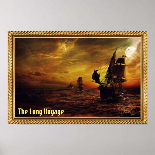 The Long Voyage - Galleons at Sail Poster (Vorne)