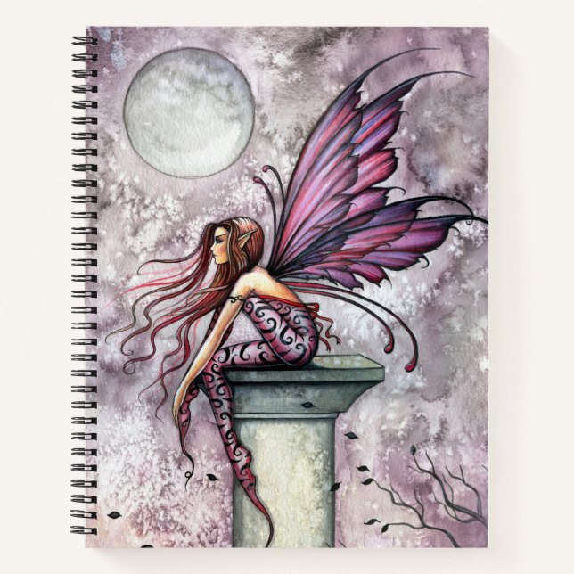 The Lookout Fairy Fantasy Art von Molly Harrison Notizbuch (Vorderseite)