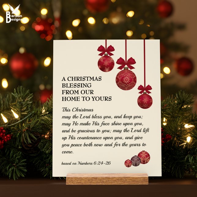 THE LORD BLESS YOU Christian Christmas Blessing (This Christmas Blessing acrylic sign makes an ideal festive gift for the Christian home.)